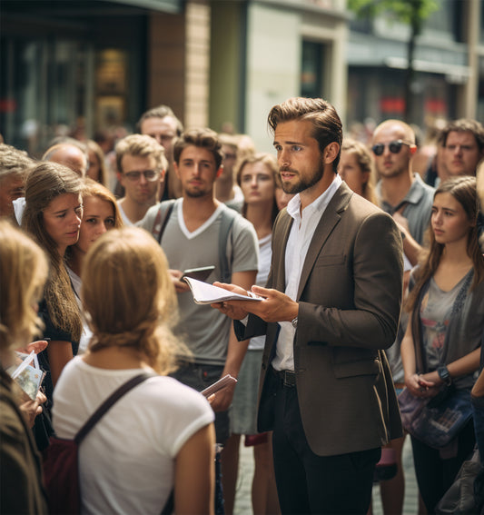 A professor lecturing his students