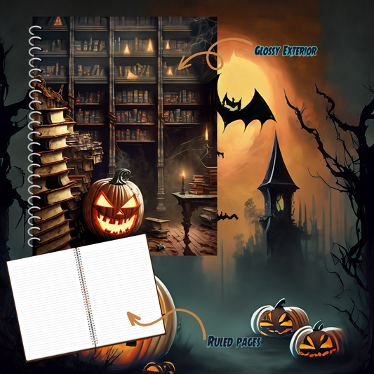 Haunted Library Spiral Notebook